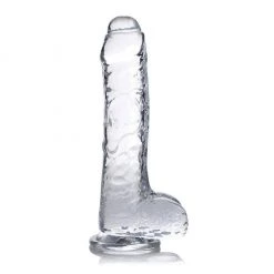 Curve Novelties Dildos Jock C-thru 8 Inch Slim Dildo With Balls