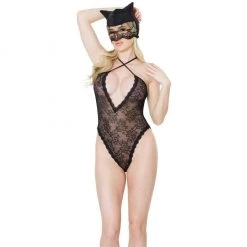 Coquette International Lace Kitty Teddy & Mask