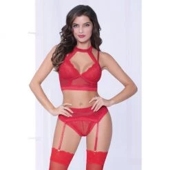 Seven'til Midnight Costume Lace & Netting Bra Set Lingerie