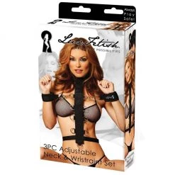 Electric Eel INC Bondage Lux Fetish 3 Piece Adjustable Neck & Wristraint Set