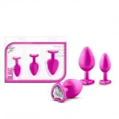 Blush Novelties Anal Sex Toys Luxe Bling Plugs Training Kit With Gemstone