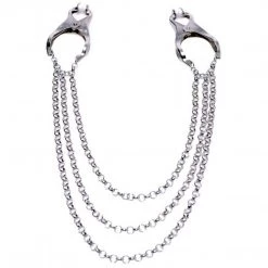 Xr LLC Master Series Affix Triple Chain Metal Nipple Clamps Bondage