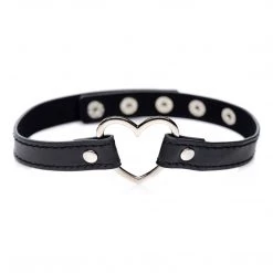 Xr LLC Master Series Dark Heart Chrome Heart Choker Bondage