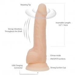 B.M.S. Enterprises Naked Addiction 8 Inch Rotating & Vibrating Dong