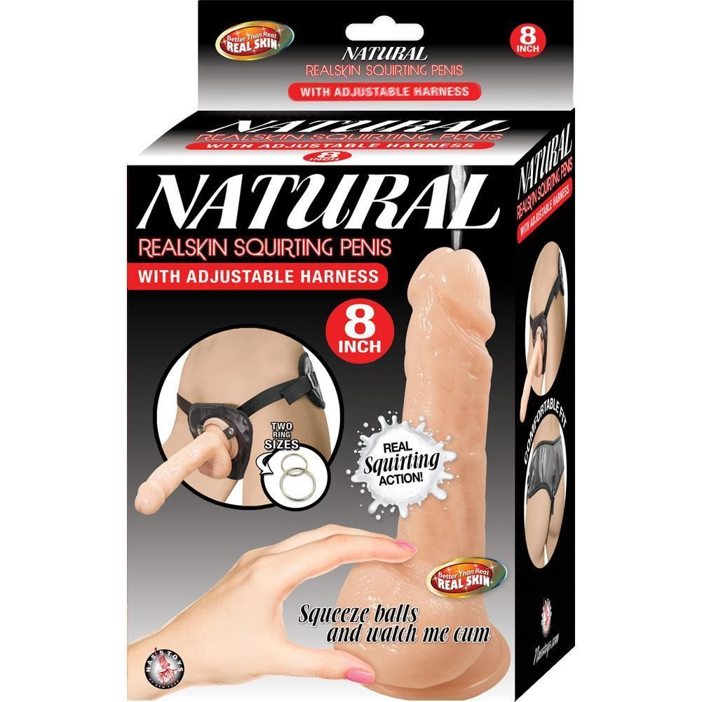 Nasstoys Natural Realskin 8 Inch Squirting Penis With Adjustable Harness Dildos 4 Nasstoys Natural Realskin 8 Inch Squirting Penis With Adjustable Harness Dildos
