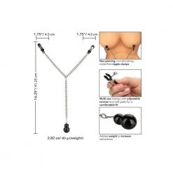 California Exotic Novelties Bondage Nipple Play Weighted Dual Tier Nipple Clamps