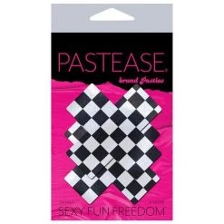Pastease Black & White Checker Cross Nipple Pasties 9 Pastease Black & White Checker Cross Nipple Pasties