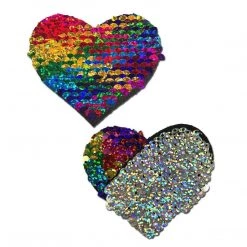 Pastease Color Changing Sequin Heart Nipple Pasties 22 Pastease Color Changing Sequin Heart Nipple Pasties