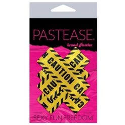 Pastease Crossed Caution Tape Nipple Pasties