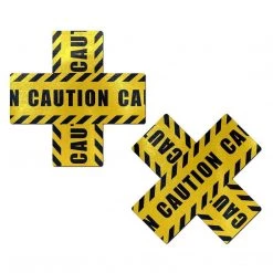 Pastease Crossed Caution Tape Nipple Pasties