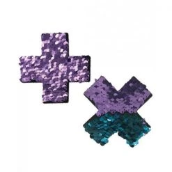 Pastease Flip Sequin Cross Nipple Pasties 12 Pastease Flip Sequin Cross Nipple Pasties