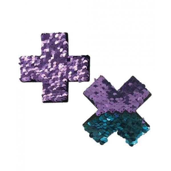 Pastease Flip Sequin Cross Nipple Pasties 5 Pastease Flip Sequin Cross Nipple Pasties