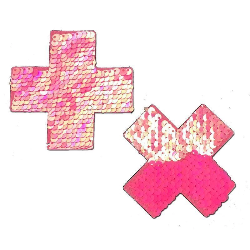 Pastease Flip Sequin Cross Nipple Pasties 7 Pastease Flip Sequin Cross Nipple Pasties