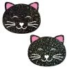 Pastease Happy Black Glitter Kitty Cat Nipple Pasties