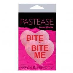 Pastease Liquid Pink Heart With 'Bite Me' Nipple Pasties