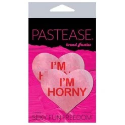 Pastease Liquid Pink Heart With 'I'm Horny' Nipple Pasties