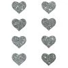Pastease Mini Silver Glitter Hearts - Pack Of 8