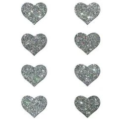 Pastease Mini Silver Glitter Hearts - Pack Of 8