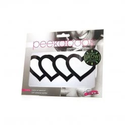 Xgen Nipple Pasties Peekaboo Glow In The Dark Hearts - 2 Pairs