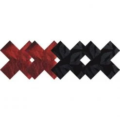 Xgen Nipple Pasties Peekaboos Stolen Kisses Xs Red & Black - Pack Of 2