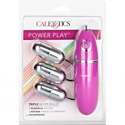 California Exotic Novelties Bullet & Egg Vibrators Power Play Triple Silver Bullet