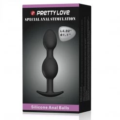 Liaoyang Baile Health Care Produ Pretty Love Silicone Anal Plug With Weighted Balls