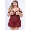 Seven 'til Midnight Costume Queen Whimsical Wine Babydoll Lingerie
