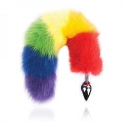 Hott Products Anal Sex Toys Rainbow Foxy Tail Stainless Steel Butt Plug