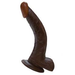 Nasstoys Real Skin Whoppers Curved Suction Cup Dildo - Black Dildos