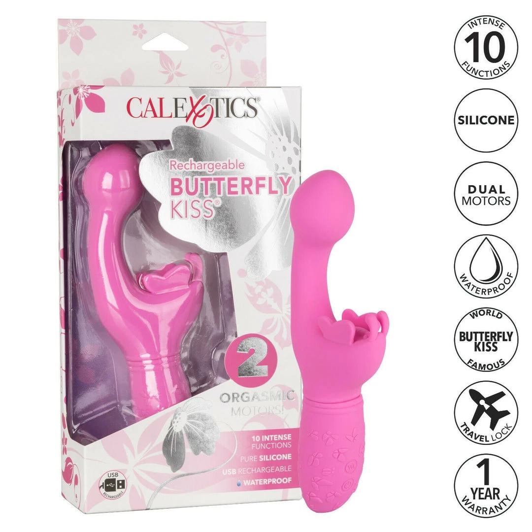 California Exotic Novelties Rechargeable Butterfly Kiss Vibrator 7 California Exotic Novelties Rechargeable Butterfly Kiss Vibrator
