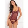 Rene Rofe Grand Finale 2pc Ruffle Teddy Lingerie