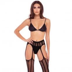 Lingerie Rene Rofe Straight Up Garter Set