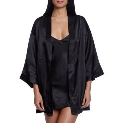 Dreamgirl International Satin Robe & Chemise Set Lingerie