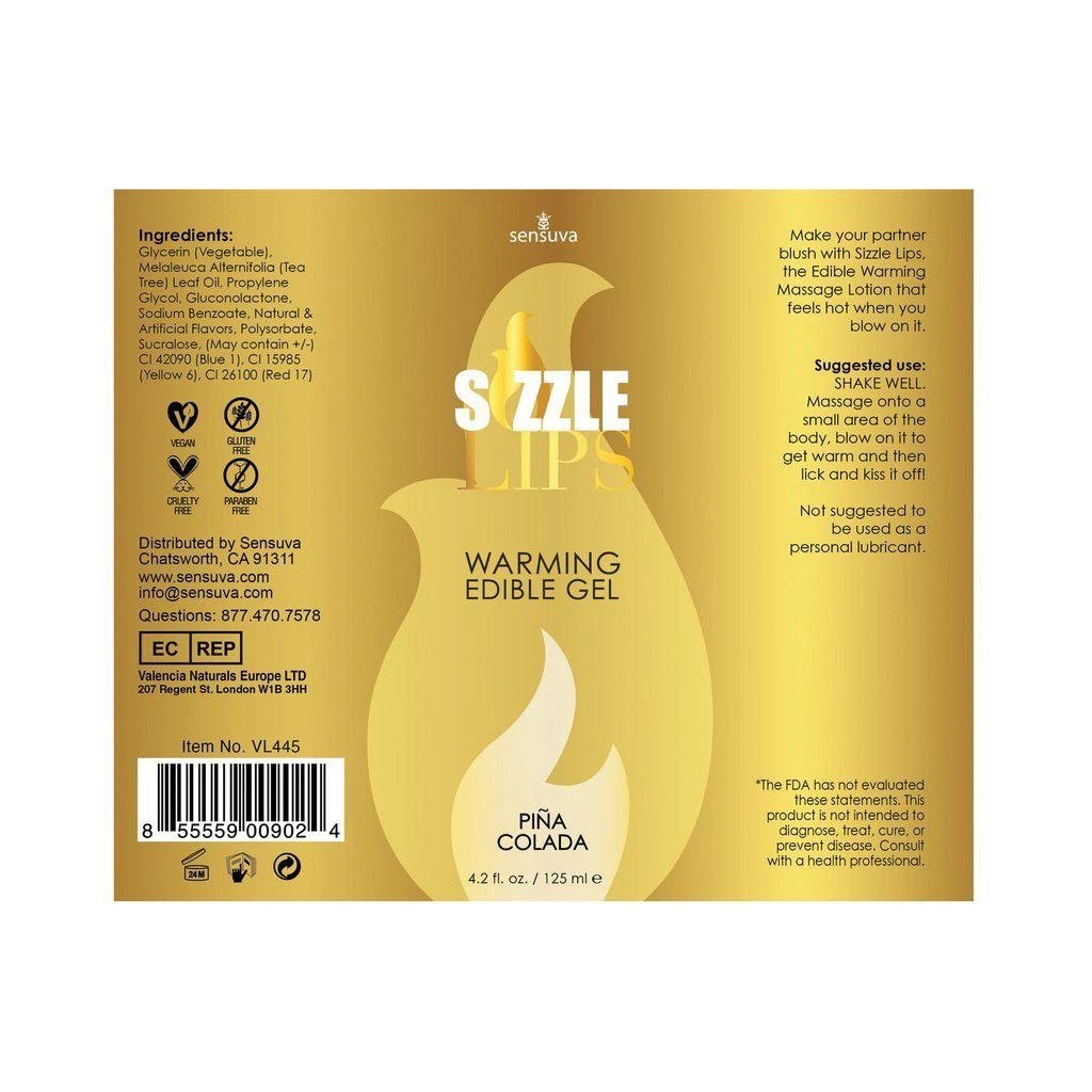 Sensuva Valencia Naturals Sensuva Sizzle Lips Edible Warming Gel 4 Sensuva Valencia Naturals Sensuva Sizzle Lips Edible Warming Gel