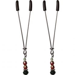 Sportsheets International Sexperiments Ruby Black Nipple Clips Bondage