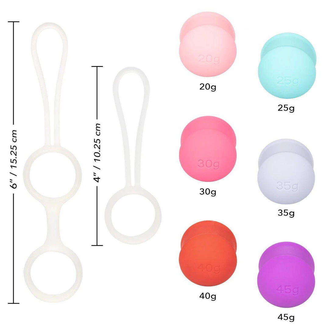 California Exotic Novelties She-Ology 6 Piece Kegel Set Ben Wa Balls 11 California Exotic Novelties She-Ology 6 Piece Kegel Set Ben Wa Balls