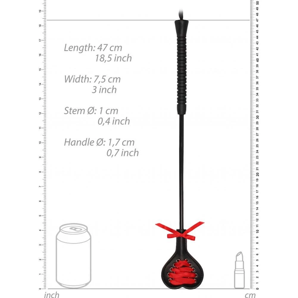 Shots America LLC Shots Ouch Large Heart Crop With Red Lace Bondage 6 Shots America LLC Shots Ouch Large Heart Crop With Red Lace Bondage