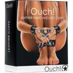 Shots America LLC Bondage Shots Ouch Leather Hand And Leg Cuffs