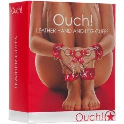 Shots America LLC Bondage Shots Ouch Leather Hand And Leg Cuffs