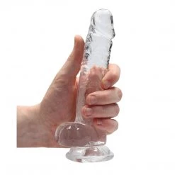 Shots America LLC Shots Realrock Realistic Crystal Clear Dildo With Balls