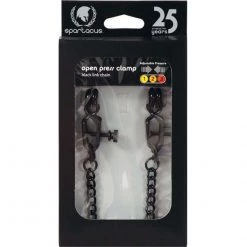Spartacus Adjustable Alligator Nipple Clamps With Black Chain Bondage