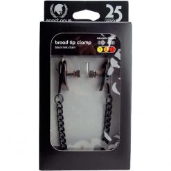Bondage Spartacus Adjustable Broad Tip Nipple Clamps With Black Link Chain