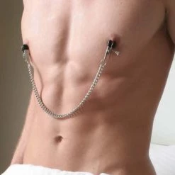 Spartacus Adjustable Broad Tip Nipple Clamps With Jewel Chain