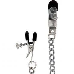 Bondage Spartacus Adjustable Broad Tip Nipple Clamps With Link Chain