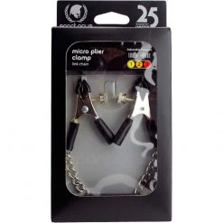 Bondage Spartacus Adjustable Micro Plier Nipple Clamps With Link Chain