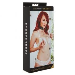 Sportsheets International Sportsheets Collar With Nipple Clamps 9 Sportsheets International Sportsheets Collar With Nipple Clamps