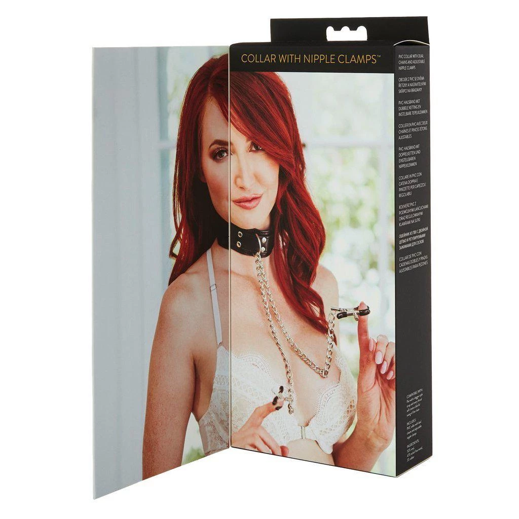 Sportsheets International Sportsheets Collar With Nipple Clamps 6 Sportsheets International Sportsheets Collar With Nipple Clamps