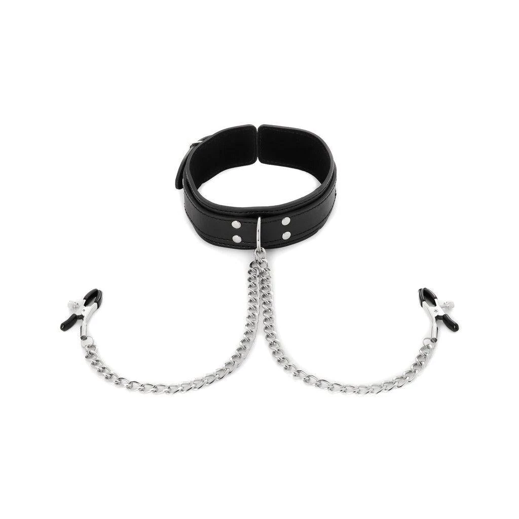 Sportsheets International Sportsheets Collar With Nipple Clamps 3 Sportsheets International Sportsheets Collar With Nipple Clamps
