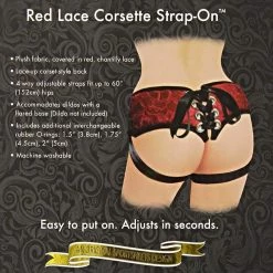 Sportsheets International Sportsheets Red Lace Corset Strap On Harness Dildos