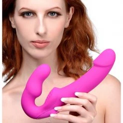 Xr LLC Strap U Evoke Rechargeable Vibrating Silicone Strapless Strap On